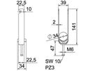 Schnellverleger BET 2056 H-Fuss Kunststoff 28…34mm 3×Kabel Aluminium