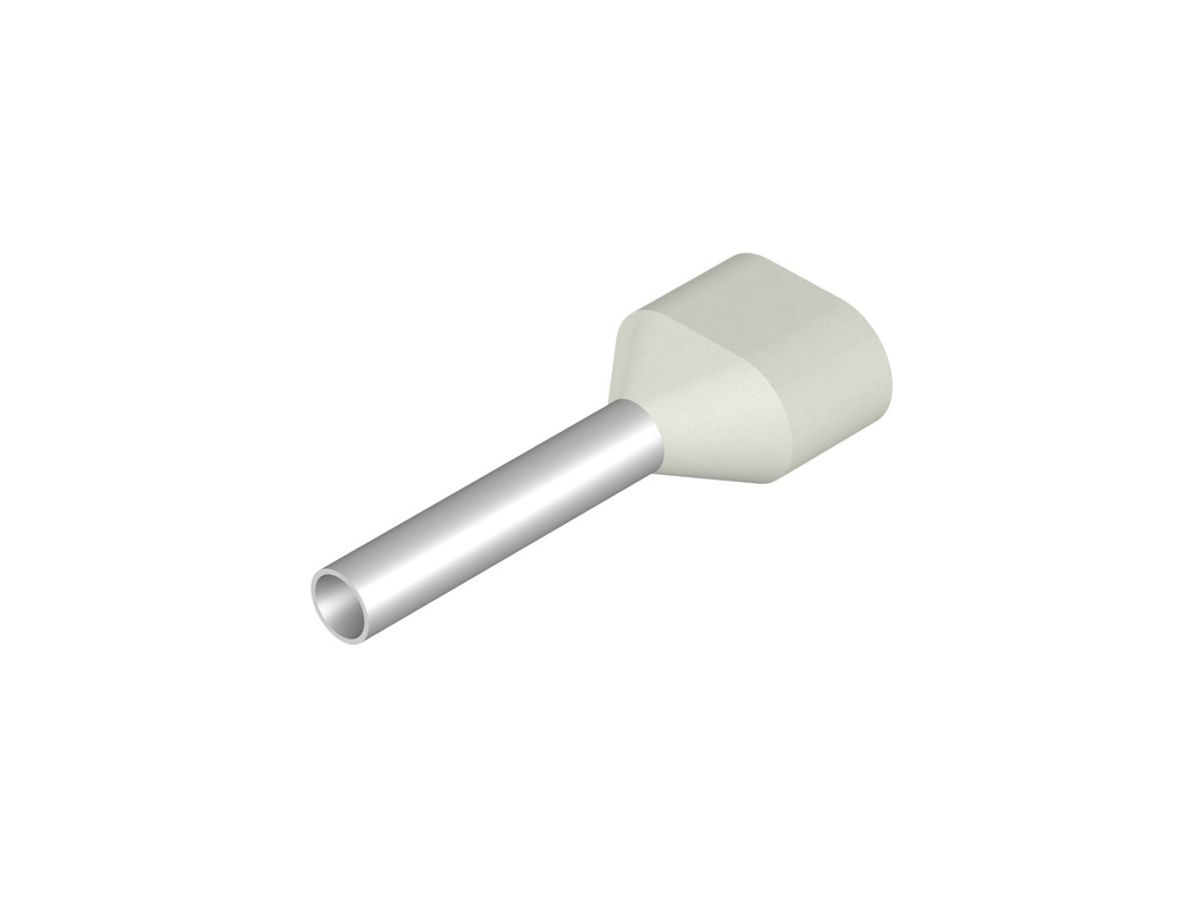 Zwillings-Aderendhülse Weidmüller H isoliert 2×0.75mm² 10mm weiss lose