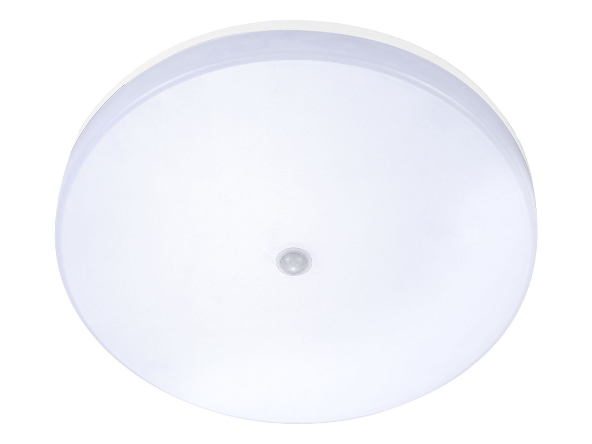 LED-Decken-/Wandleuchte MH FLAT CCT SEN 25W 2750lm 3000…4000K IP40 Ø330×53mm ws