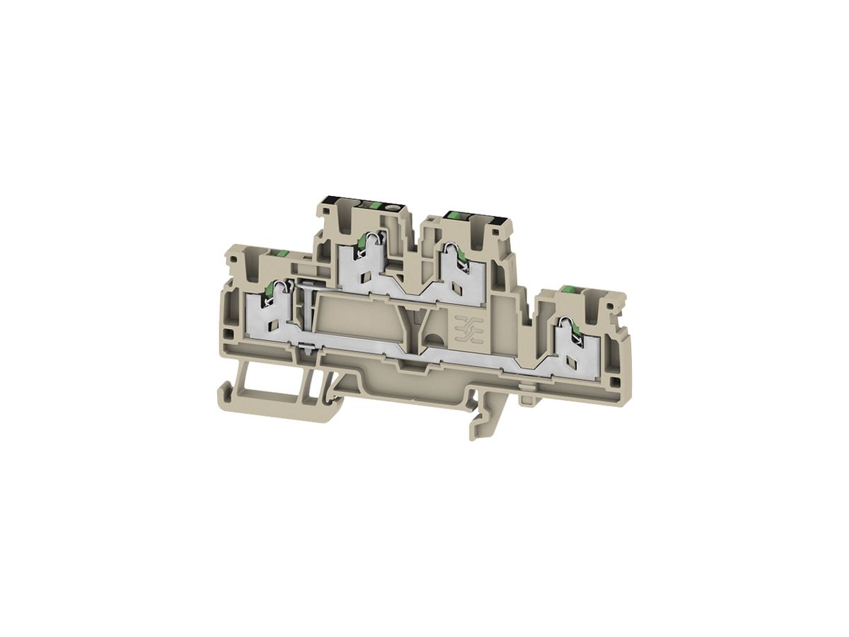 Durchgangs-Reihenklemme S2T 2.5 VL 2.5mm² 22A 800V SNAP IN 2×2 TH35 beige