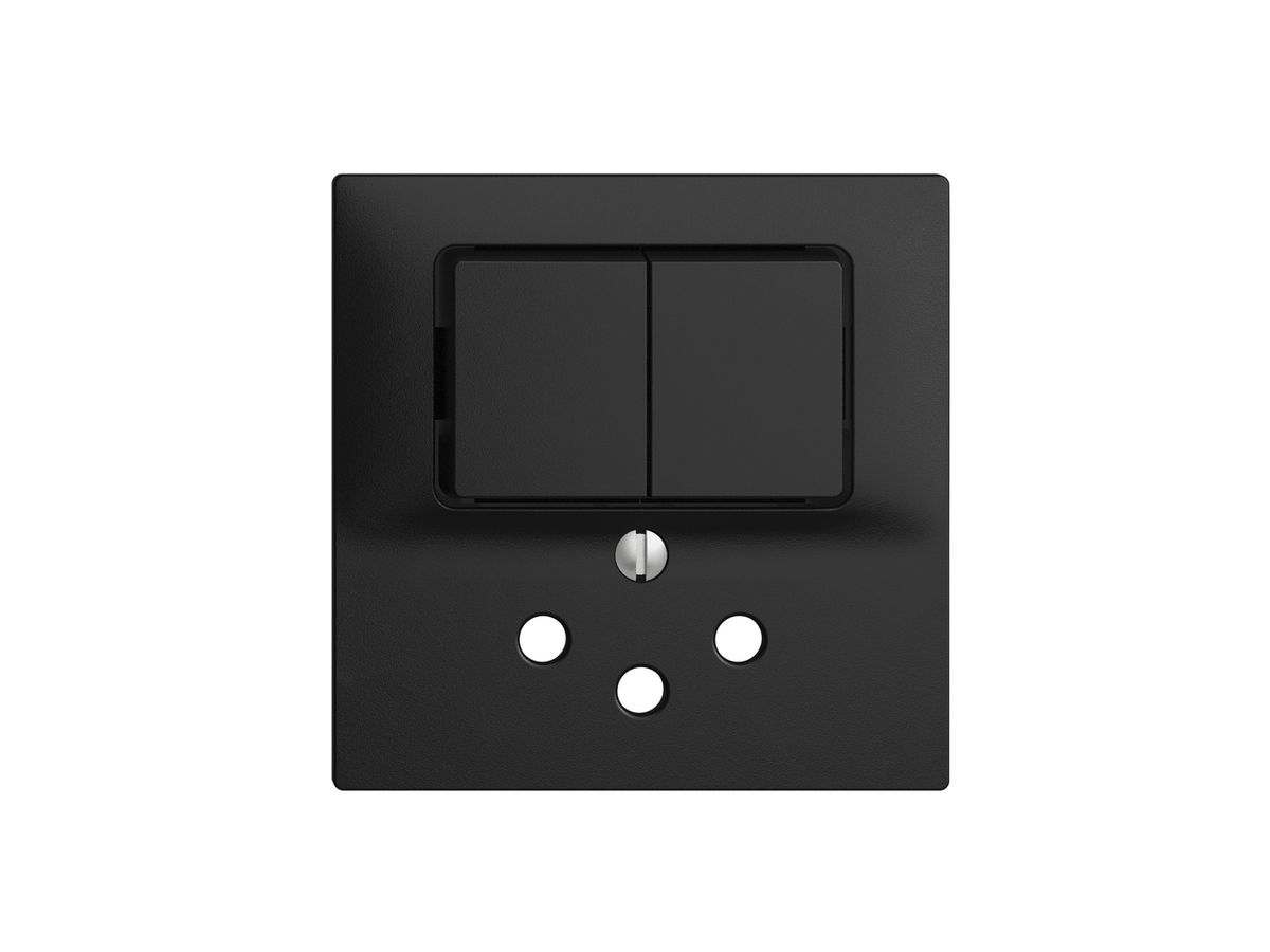 Frontset EDIZIOdue schwarz, 60×60mm T12 mit Shutter