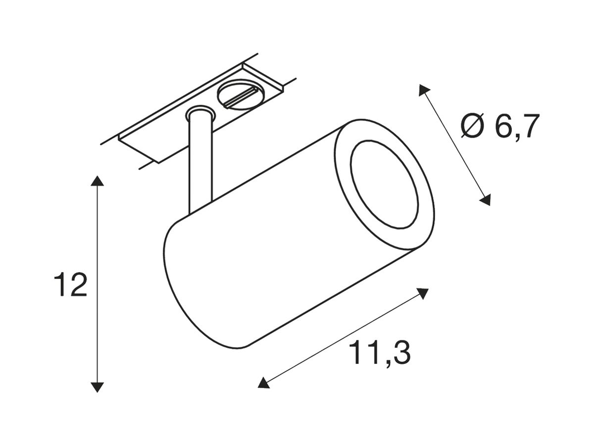 Strahler SLV ENOLA B TRACK GU10 50W 1-Phasen-Adapter Ø67mm weiss