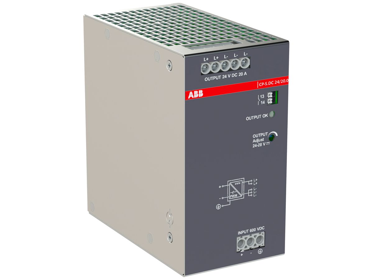 EB-Schaltnetzgerät ABB CP-S.DC 24/20.0 420…870VDC 24…28VDC 20A 480W