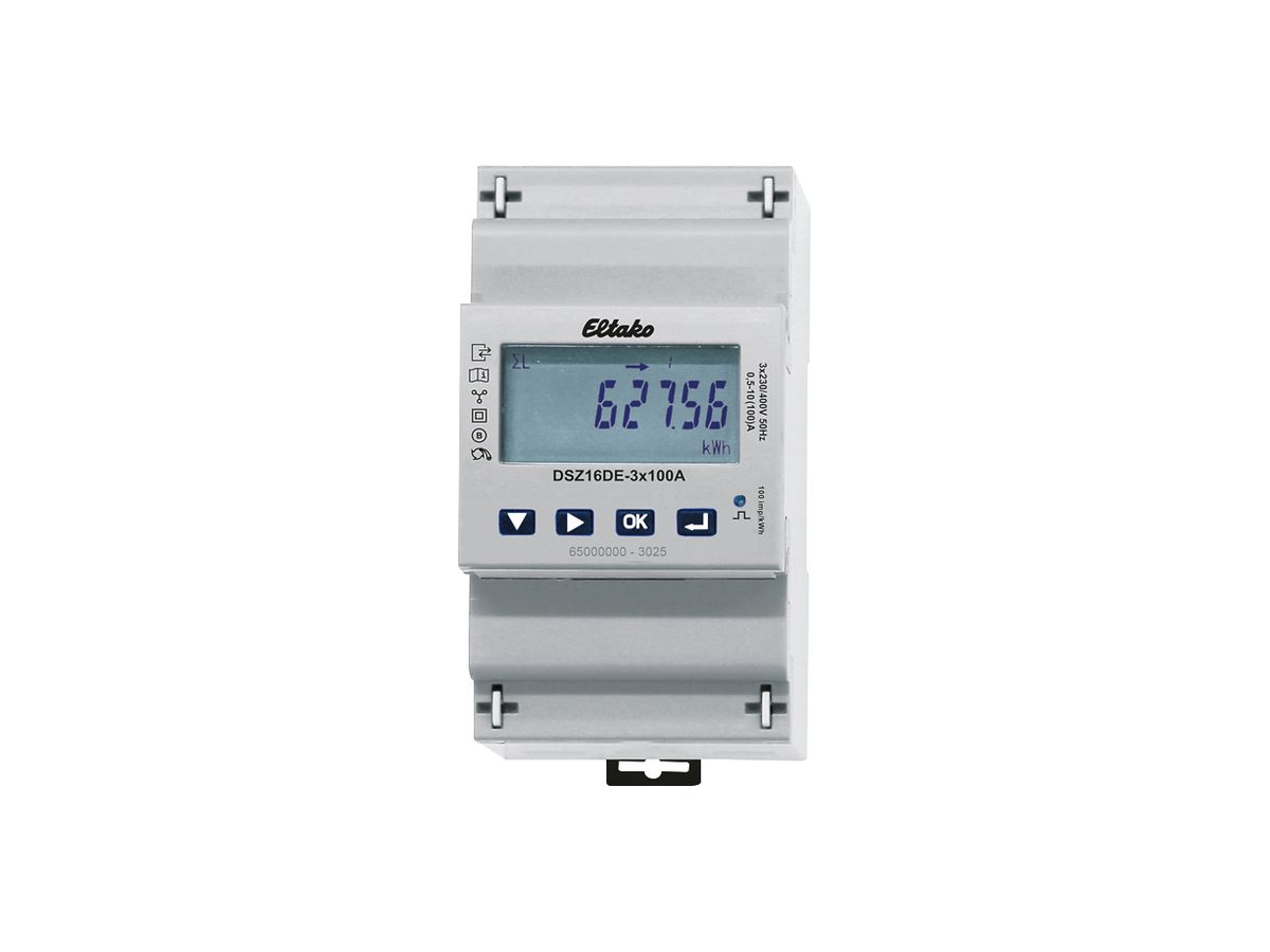 REG-Energiezähler Eltako DSZ16DE 3L direkt 10A Multitarif RS-485 3TE S0