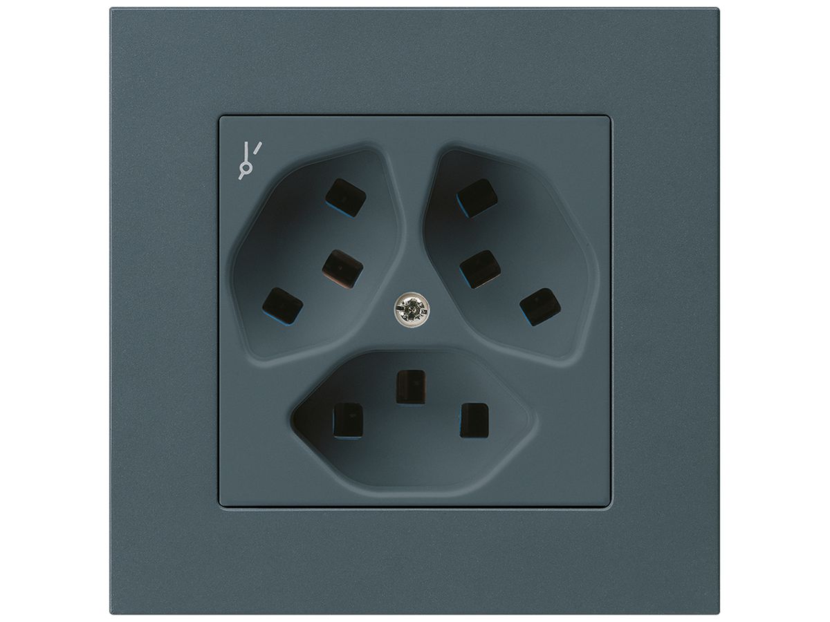 UP-Steckdose Hager kallysto.pro 3×T23 1×S C anthrazit
