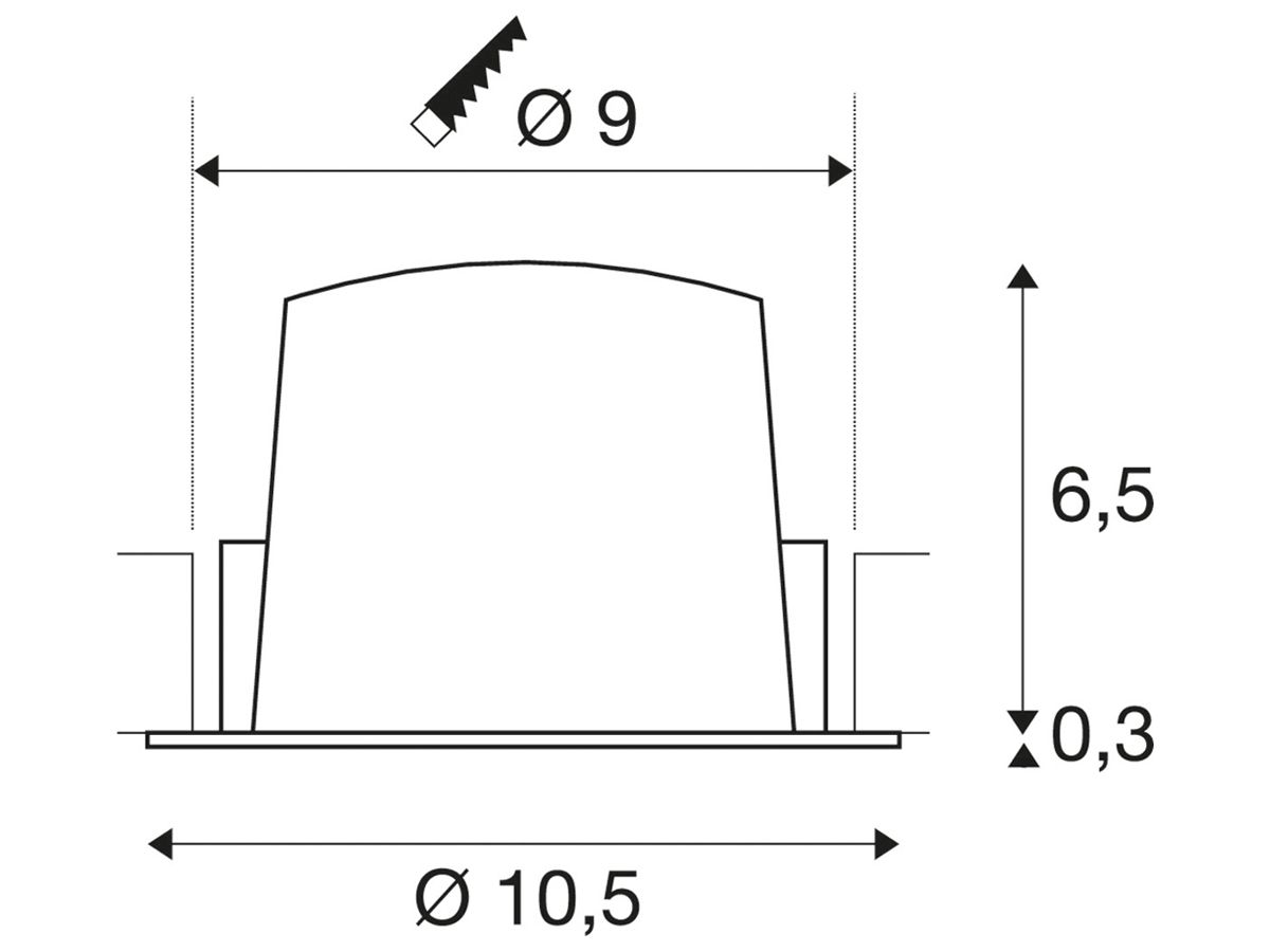 EB-LED-Deckenleuchte SLV NUMINOS M 12W 1800lm 3000K NB DALI DIM Ø105×68mm sz/ws