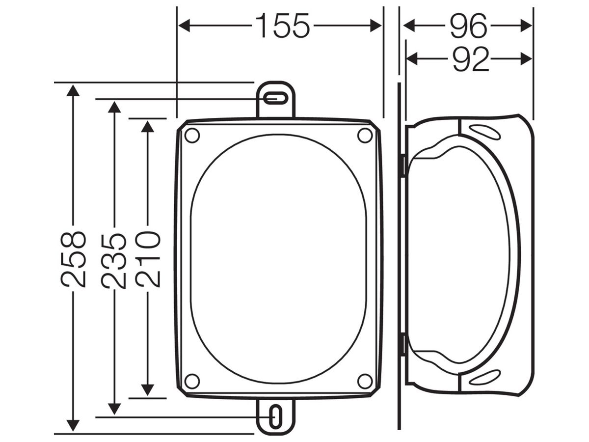 AP-Abzweigdose Hensel FK E90 155×210×92mm IP66 2×D01 orange