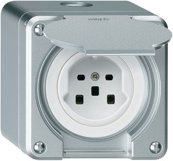 AP-Steckdose robusto Typ 25 aluminium