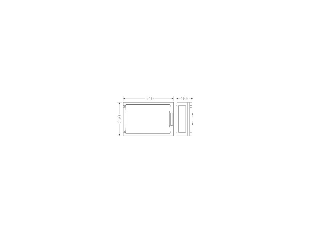 Apparategehäuse Hensel FP 0450 grau leer mit Türe offen 540×360×186mm