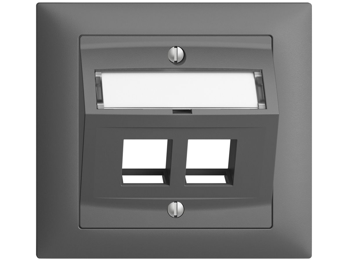 EB-Montageset EDIZIOdue FKE, mit Schrägauslasshaube, für 2×Keystone, dunkelgrau