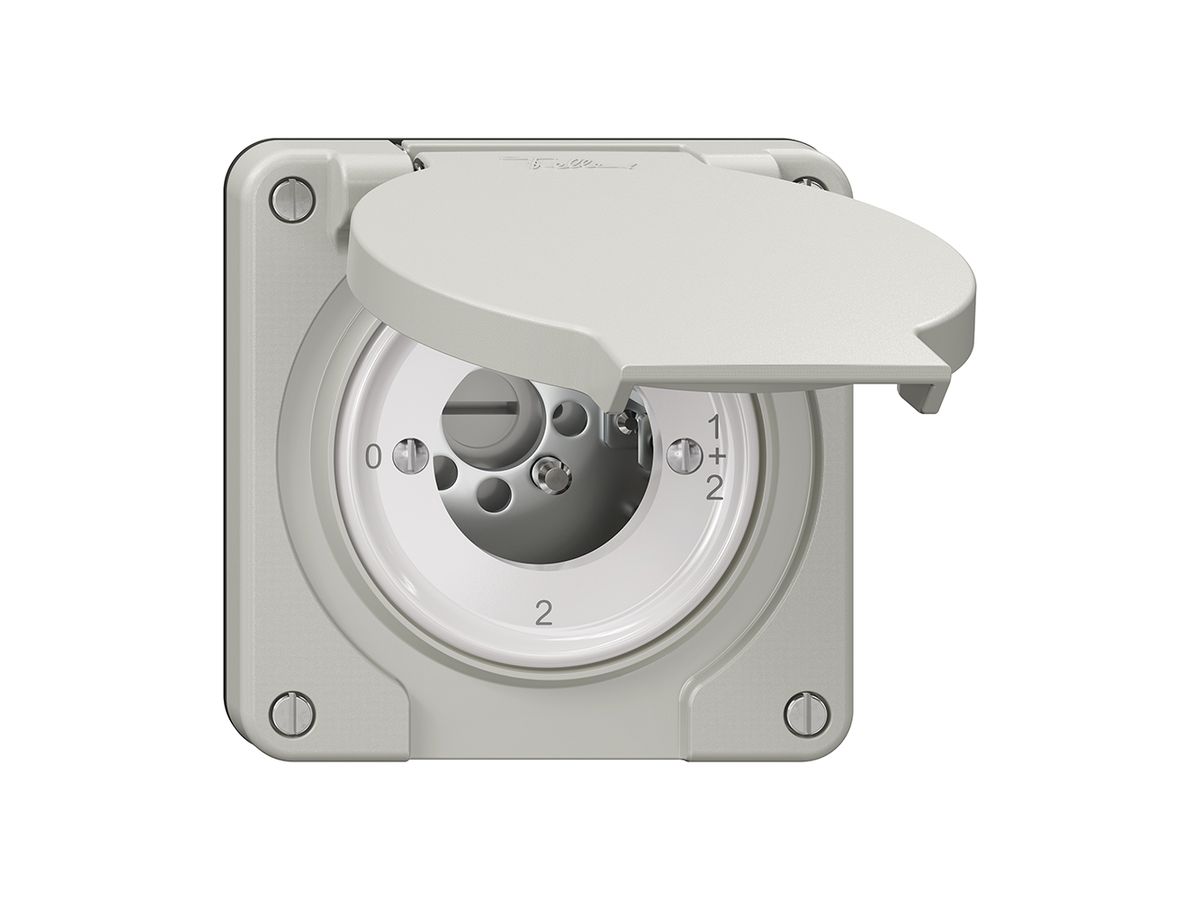 Drehschalter NEVO N.CO 1/1 L ohne Zylinder KS 0-1-1+2-2 lichtgrau