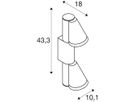 Wandleuchte SLV T-TUBE GU10 2×10W IP65 DIM 433×180mm schwarz