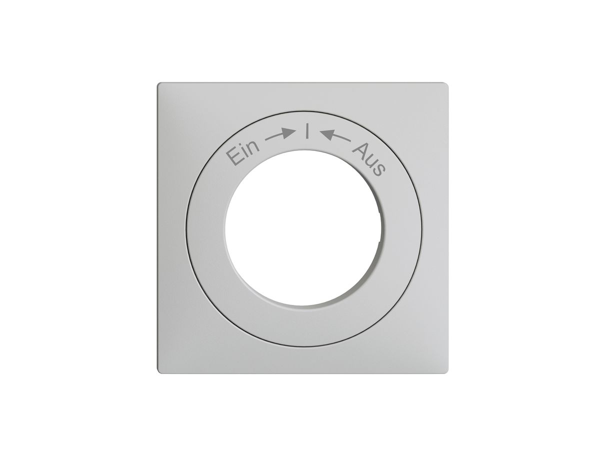Frontset Ein->I<-Aus EDIZIOdue hellgrau 60×60mm für Schlüsselschalter