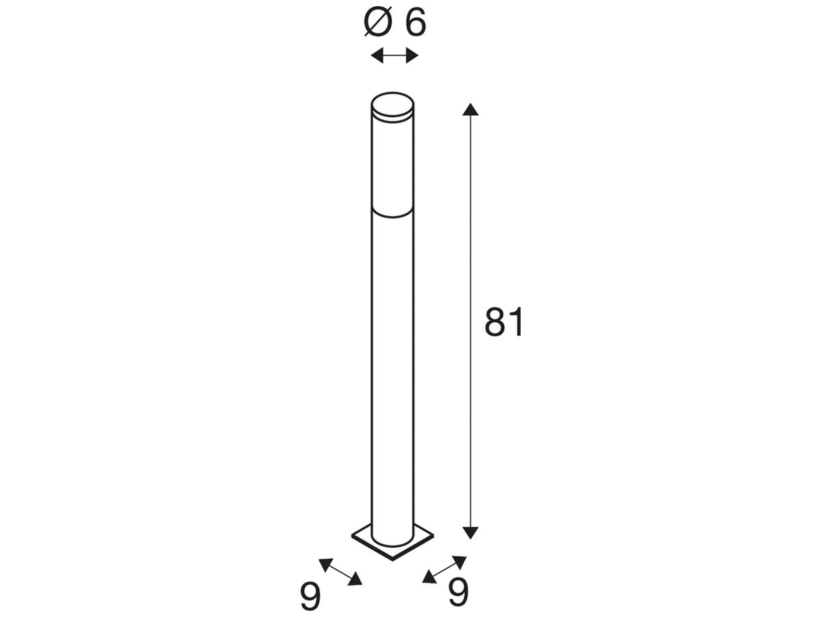 Pollerleuchte SLV BIG NAILS 80, E27 15W IP44 Edelstahl