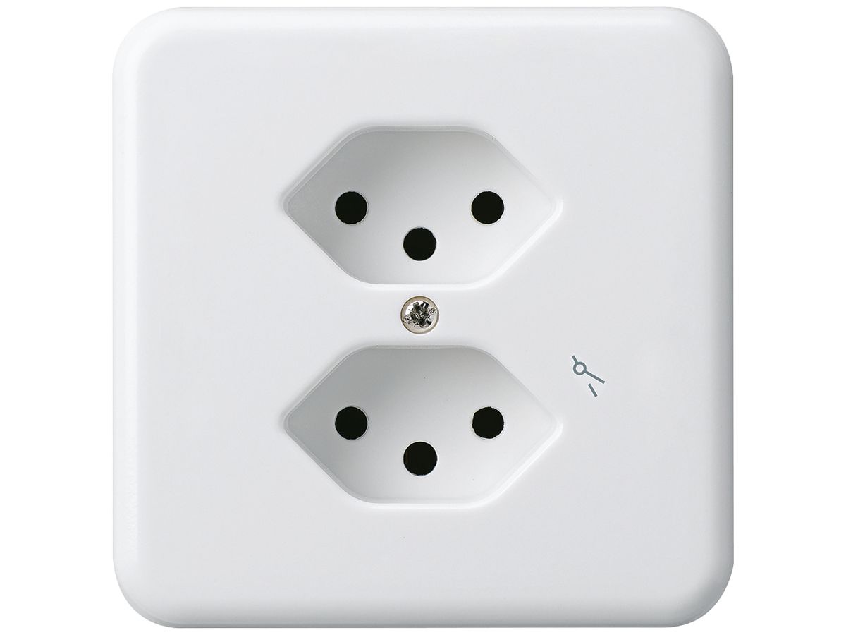 UP-Steckdose basico 2×Typ 13S weiss für BOMI