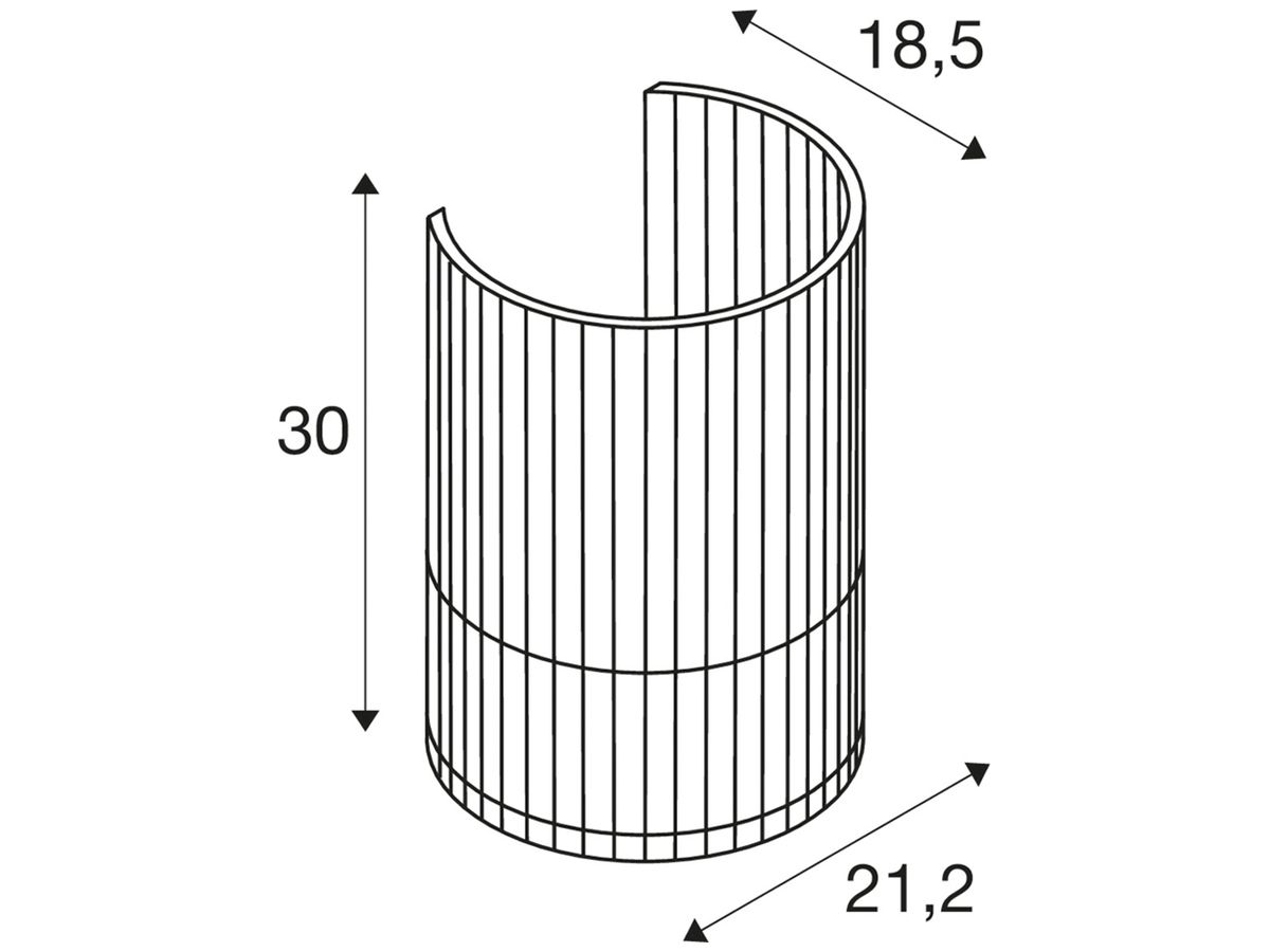Wandleuchte SLV WUD E27 1×40W DIM 185×212×300mm braun