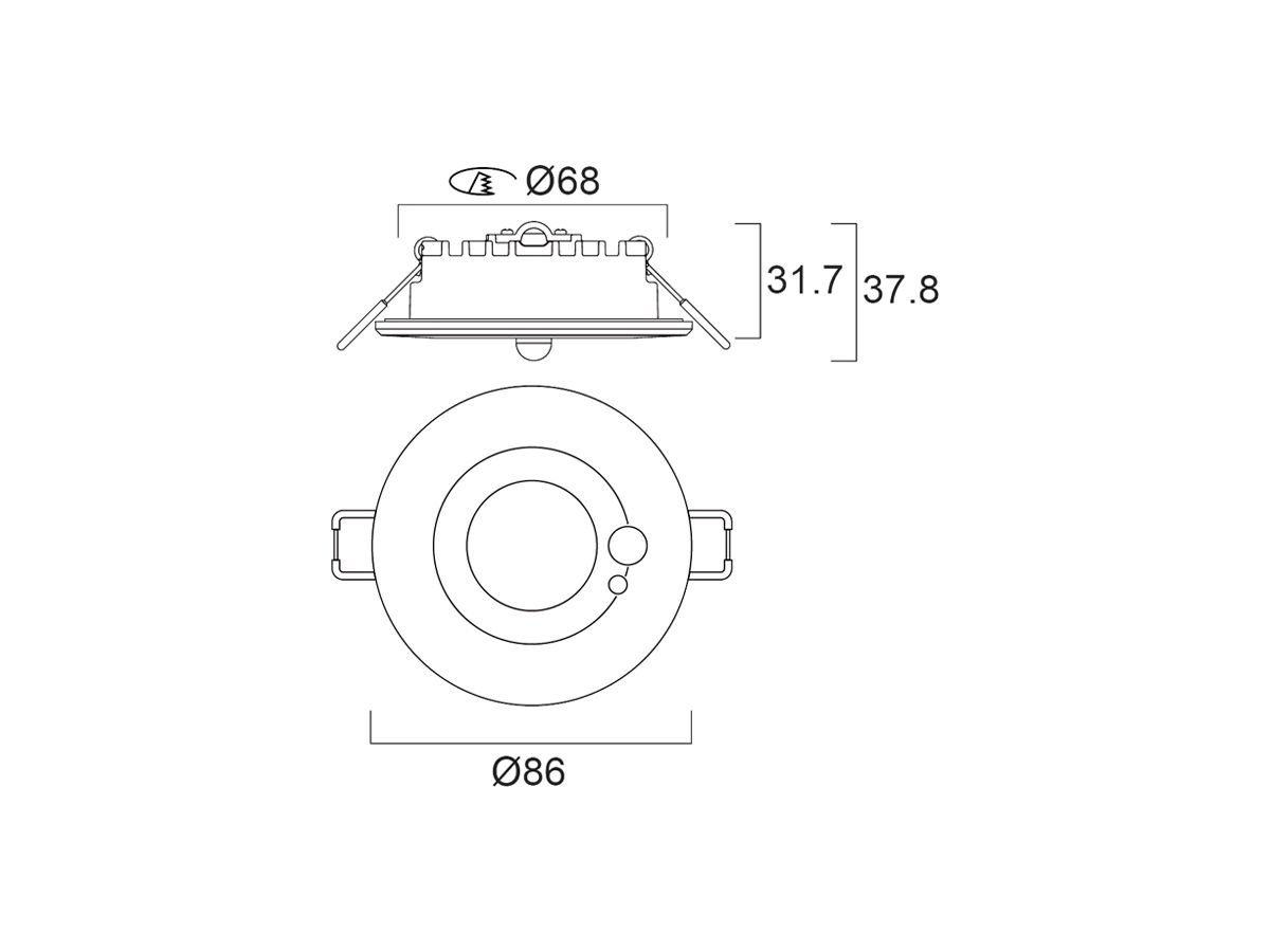 EB-LED-Spot Sylvania START PIR 1×10W 1050lm 827/830/840 IP65 50° Ø86mm schwarz