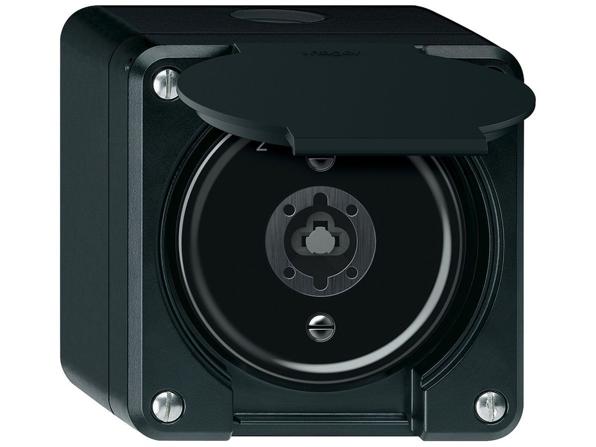 AP-Schlüsselschwenktaster robusto 1P 2NO 2CO 20A 250V 86×86mm schwarz