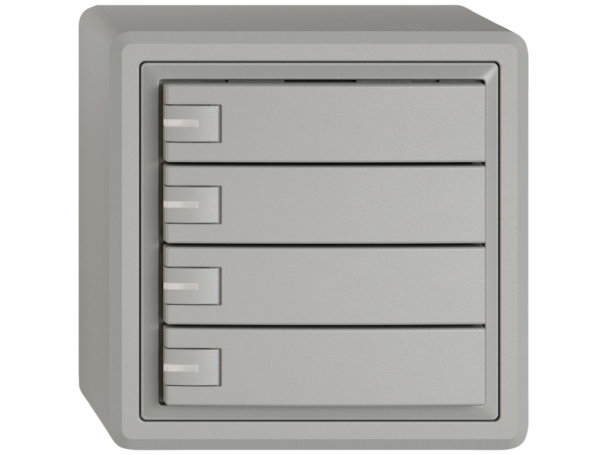 AP-KNX-Taster RGB EDIZIO.liv SNAPFIX® Temperaturfüh.RGB-LED 4×T 1-Tbed.hgu
