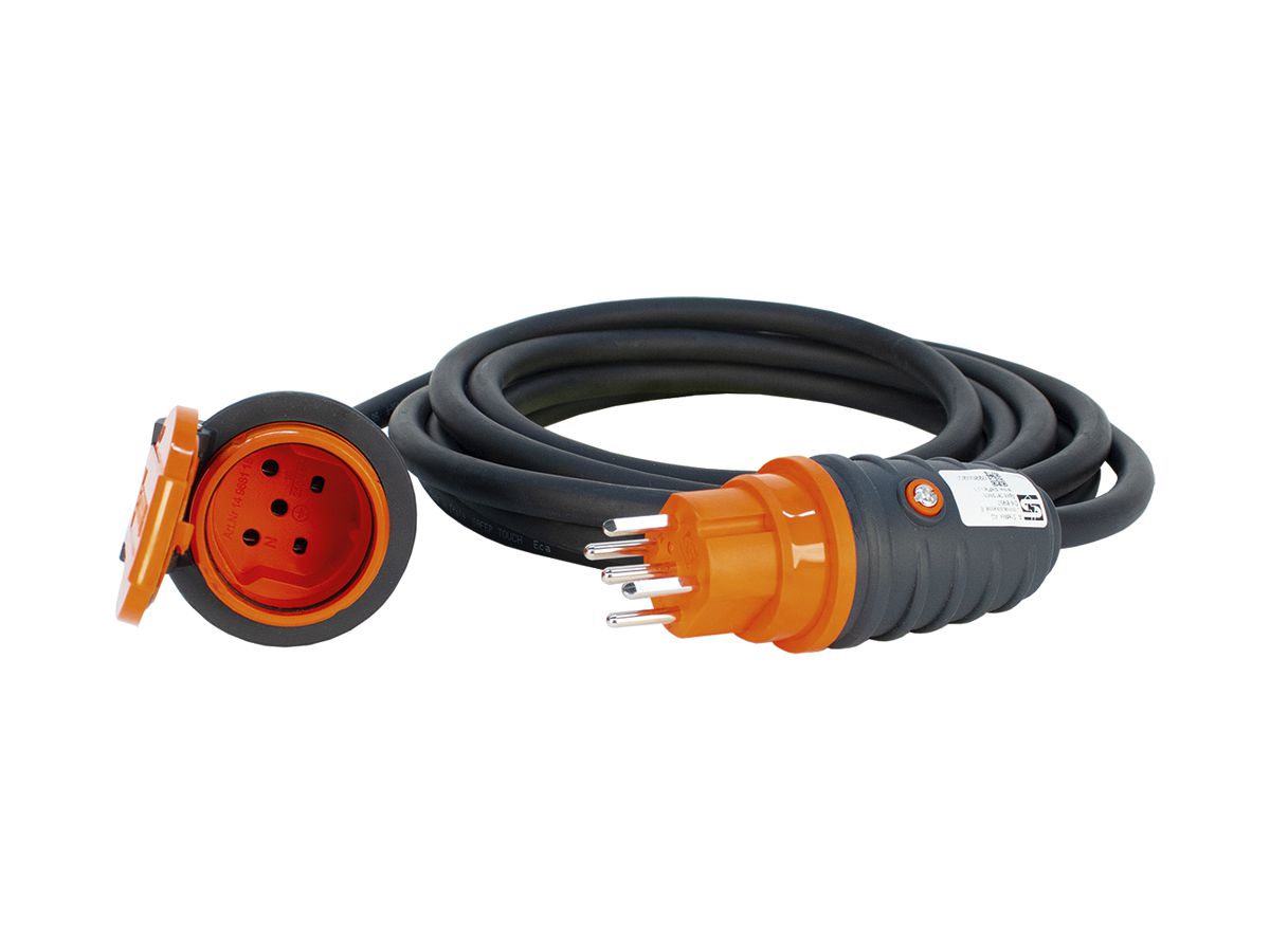 Verlängerungskabel Steffen GdV 5×1.5mm² 5m T15/T15 für Industrie schwarz