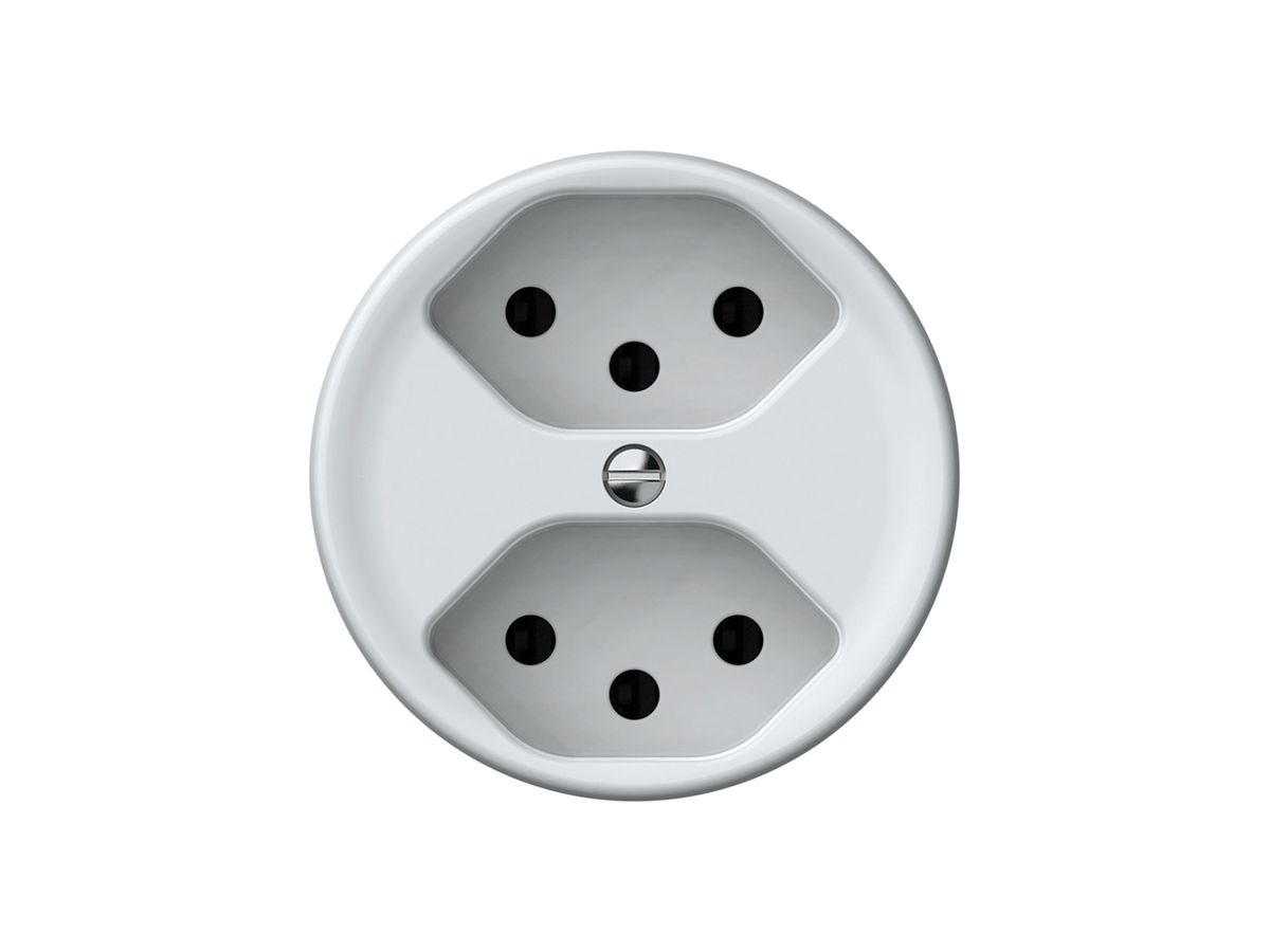 Steckdose origin 2×Typ 13 10A 230V 60×60mm weiss