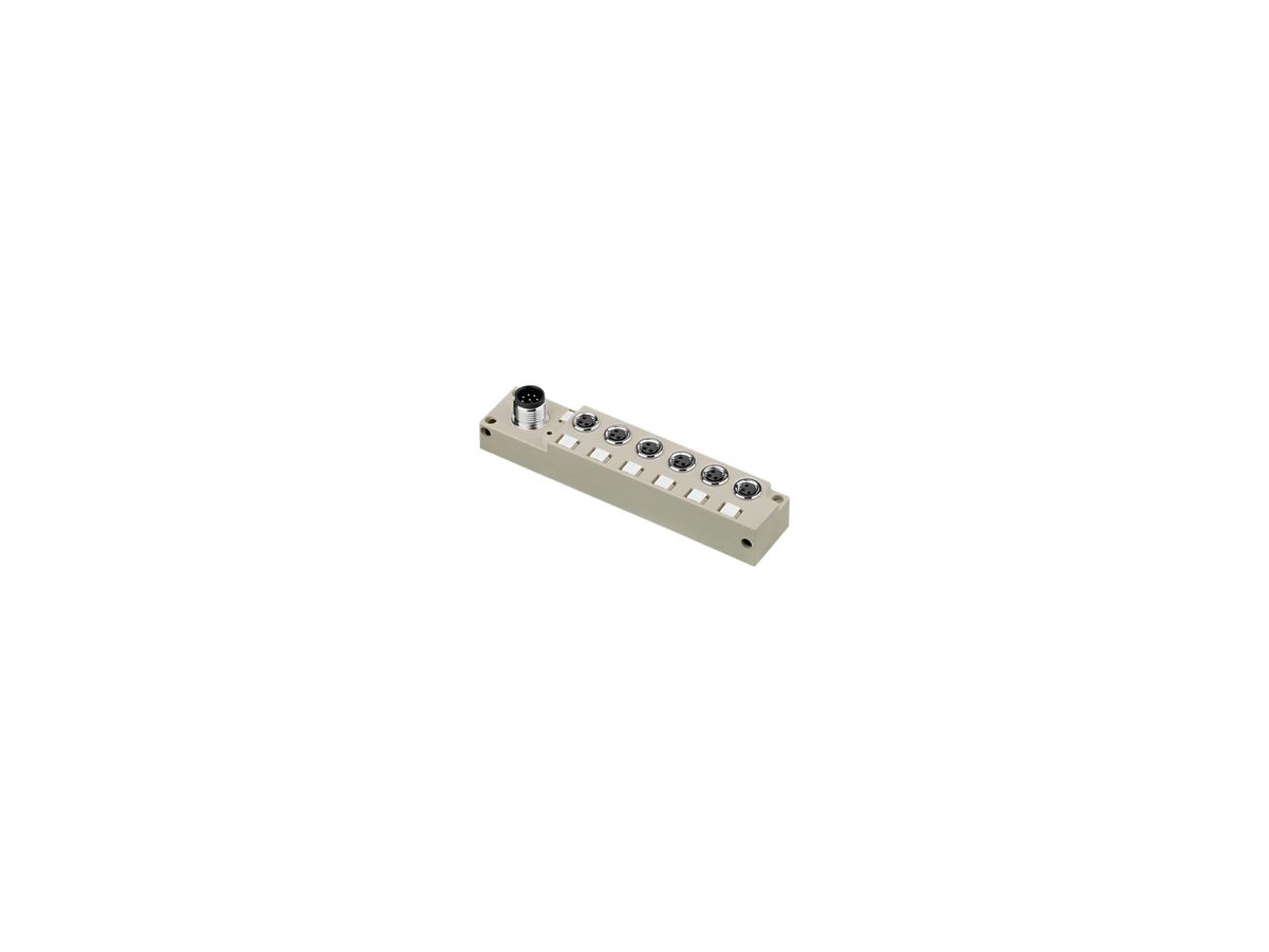 Verteiler Weidmüller SAI-6-S M8 L OL mit M12-Abgang, 6 Buchsen 3L M8