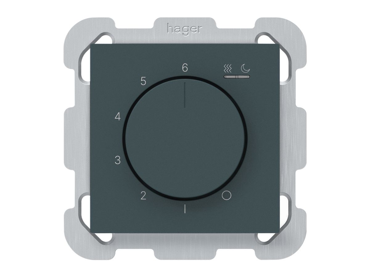 UP-Raumthermostat kallysto An/Aus 230VAC 16A 77×77mm anthrazit