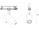 LED-Spot Sylvania Pixo Small 14W 1700lm 940 24/36/54° DALI AD3PH Ø60mm schwarz