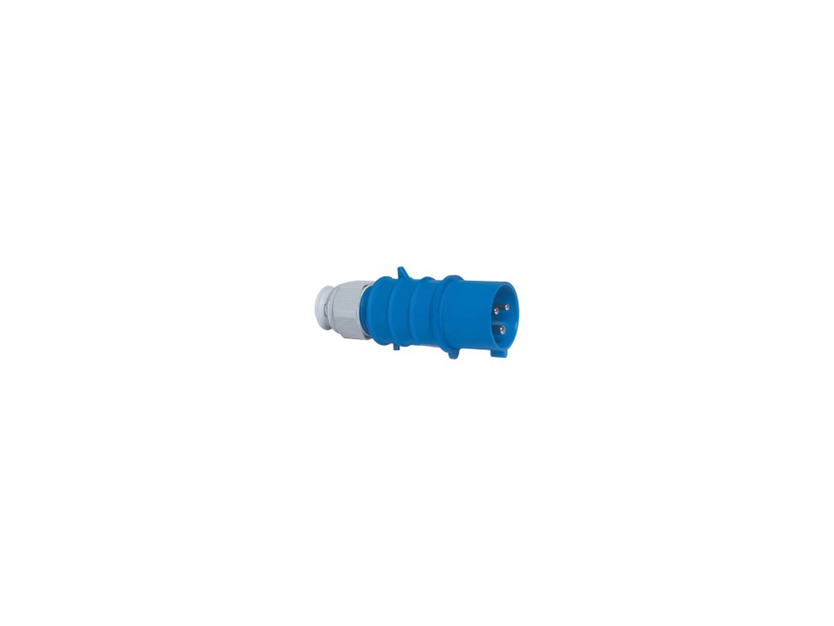 Stecker CEE Bals 3P 16A 230V 6h blau IP44 vernickelt QC.TE-Plus
