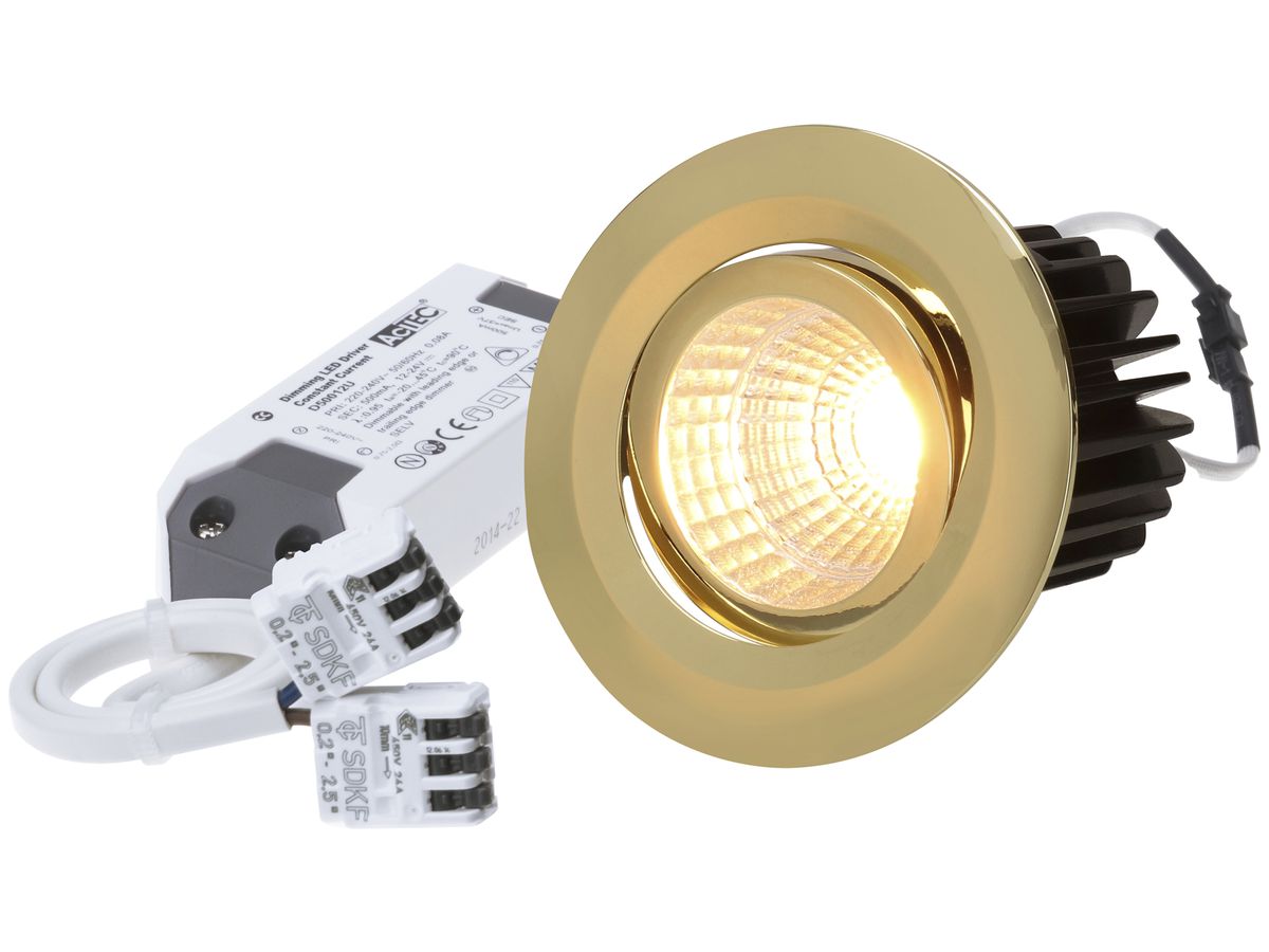 EB-LED-Spot maxLUCE MOVE 10.5W 230V DIM 830lm 927 Loch-Ø68mm 38° IP44 gold