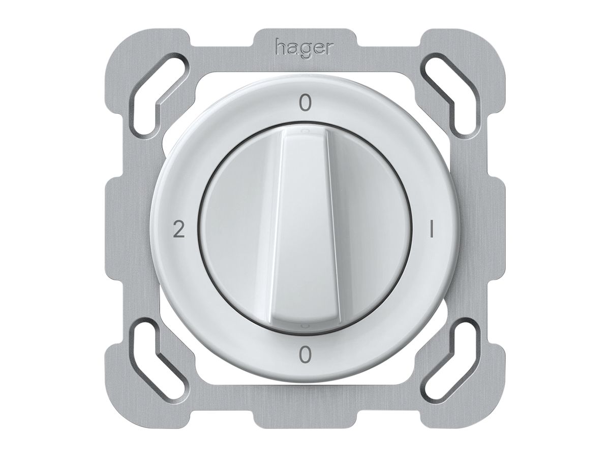 UP-Drehschalter origin Umschalter 2/1L 16A 250V 0-1-0-2 77×77mm weiss
