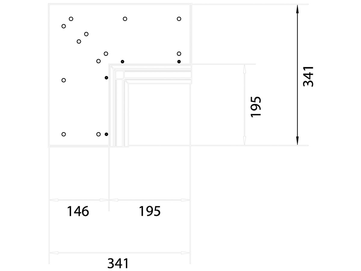 Flachwinkel tehalit BKB Oberteil Wanne Ausseneck für Bodenkanal 200×345×3mm