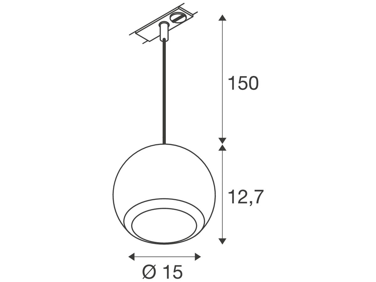 Pendelleuchte SLV LIGHT EYE 150 AD1PH GU10 1×13W DIM Ø150mm weiss