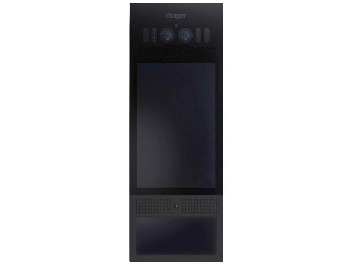 Aussenstation Video Hager Touchdisplay IP GE + RFID + PIN 24VDC schwarz