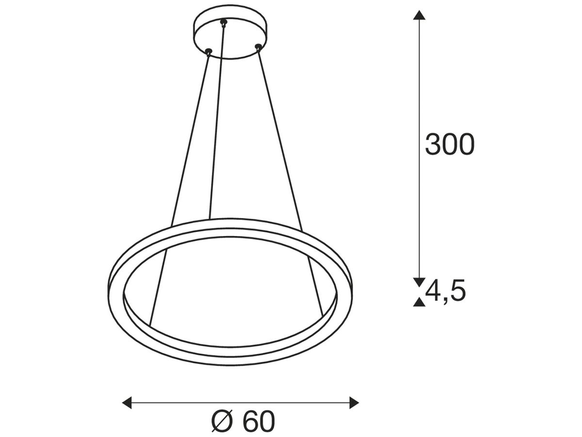 LED-Pendelleuchte SLV ONE 60 UP/DOWN DALI 25W 800lm 3000/4000K schwarz