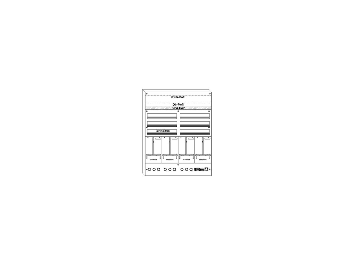 AP-Zählerverteiler HAG 3Z 1NKE 2×3R/150 Module 1005×1270×97mm