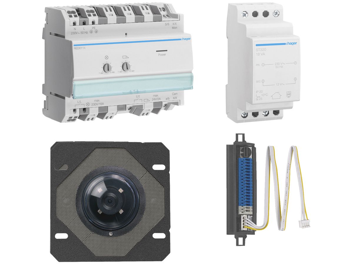 Video-Kit Hager Basic REK509X 2-Draht, für Türsprechanlage