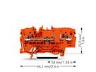 Trennmessklemme WAGO TOPJOB-S 2L 2.5mm² orange konturengleich
