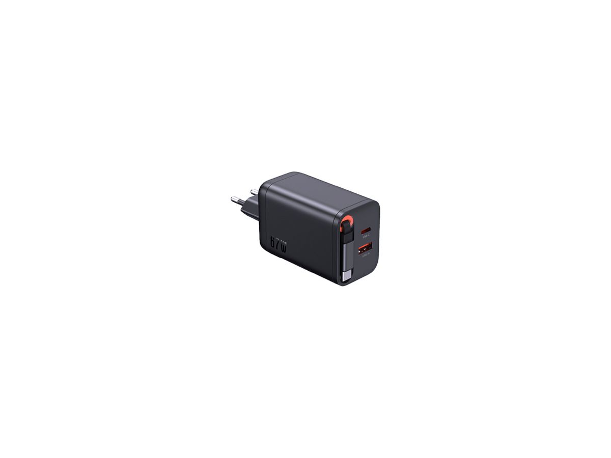 USB-Ladesteckdose M. Schönenberger 1×USB-A 1×USB-C 3000mA 3…20V schwarz