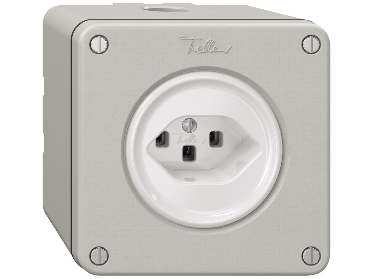 AP-Steckdose NEVO SNAPFIX® 1×T23 16A 250V 87×87×64mm IP21 lgu