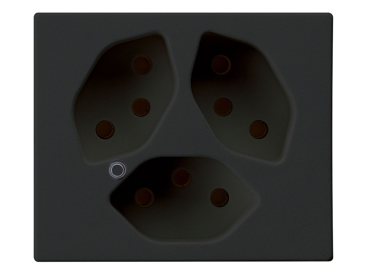 FLF-Steckdose Hager 3×Typ 13 beleuchtet D schwarz