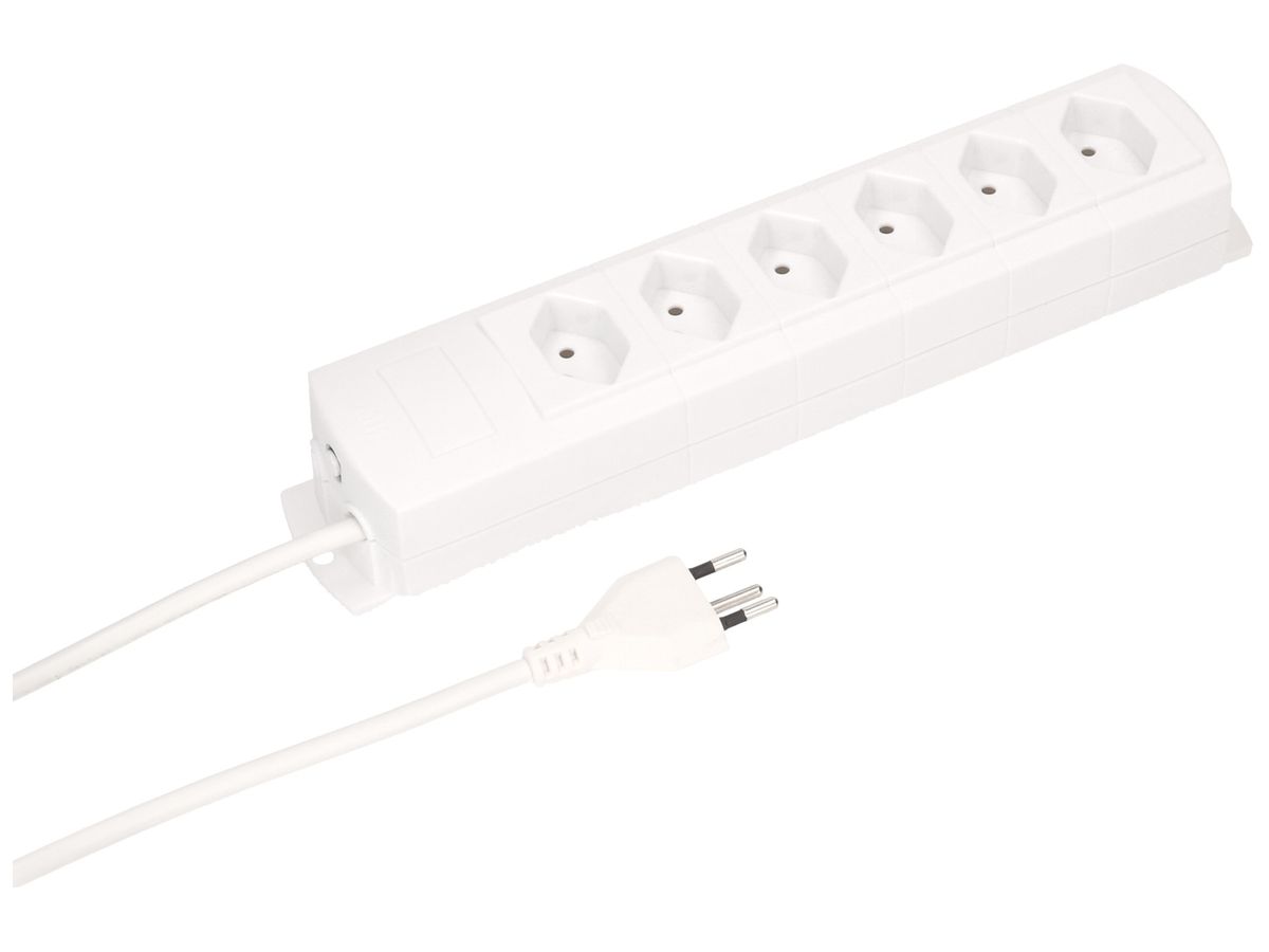Steckdosenleiste MH 6×T13 Prime-Line Td 3×1mm² 3m weiss