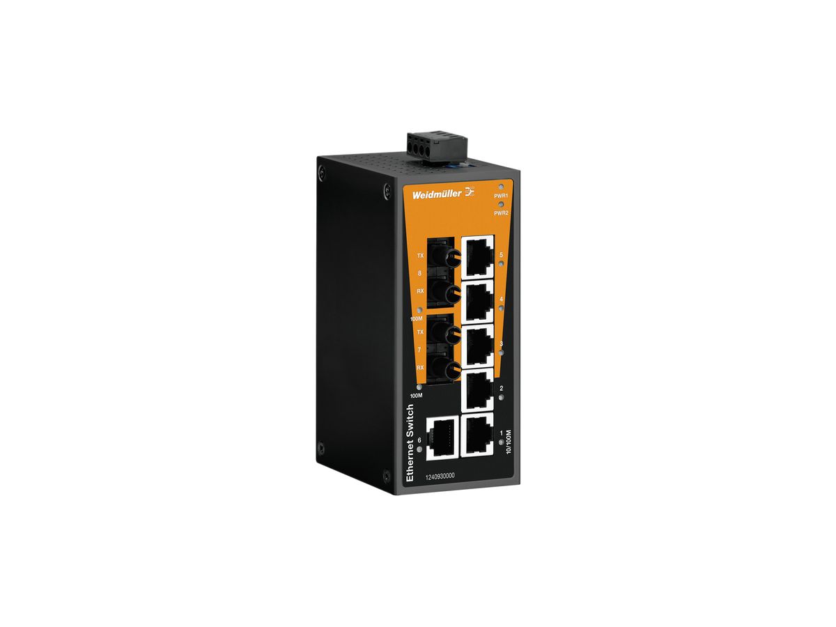 Switch WM IE-SW-BL08T-6TX-2ST, 6×RJ45 FE+2×ST MM FE unmanaged