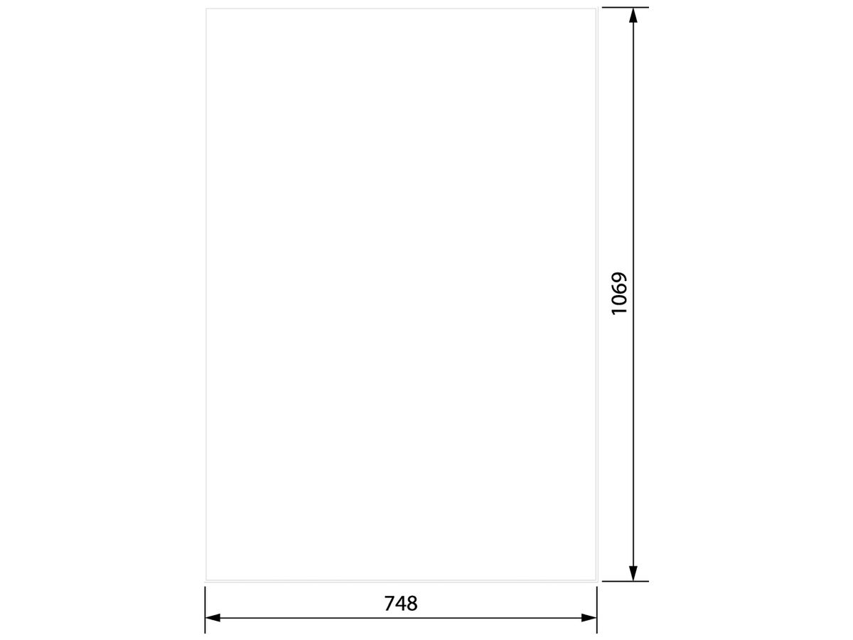 Tür links Hager Univers 748×1069×12mm IP54 weiss