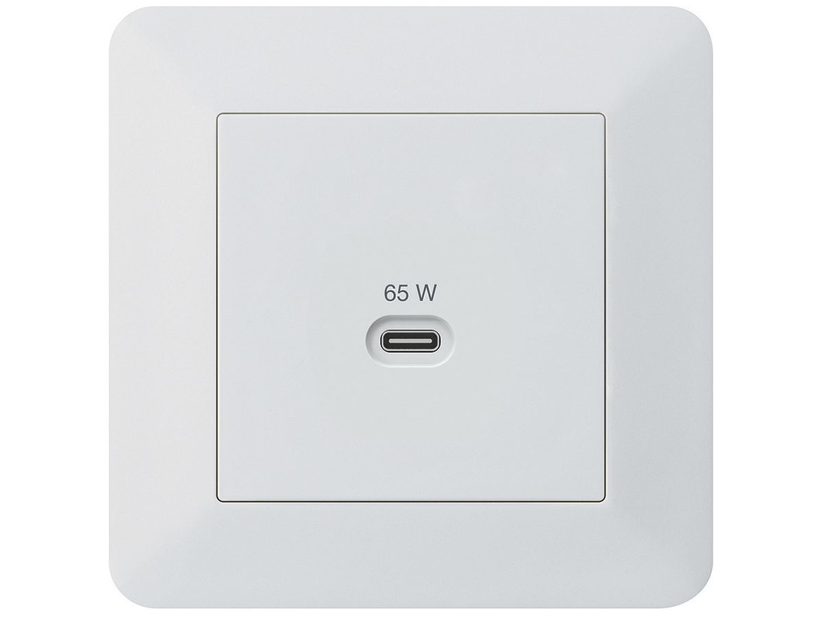 UP-USB-Ladesteckdose Hager kallysto.trend Typ C 65W 3250mA weiss