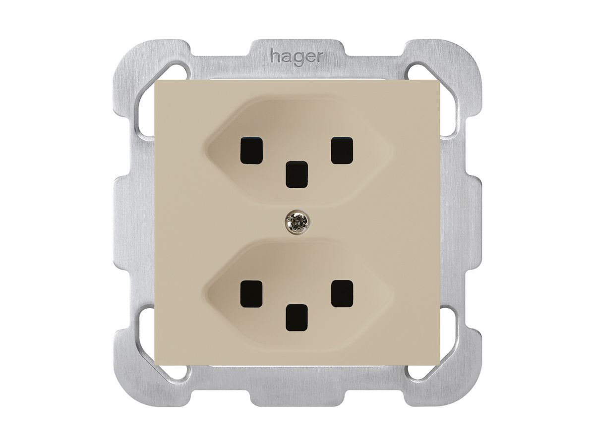UP-Steckdose kallysto 2×T23 beige mit Steckklemmen