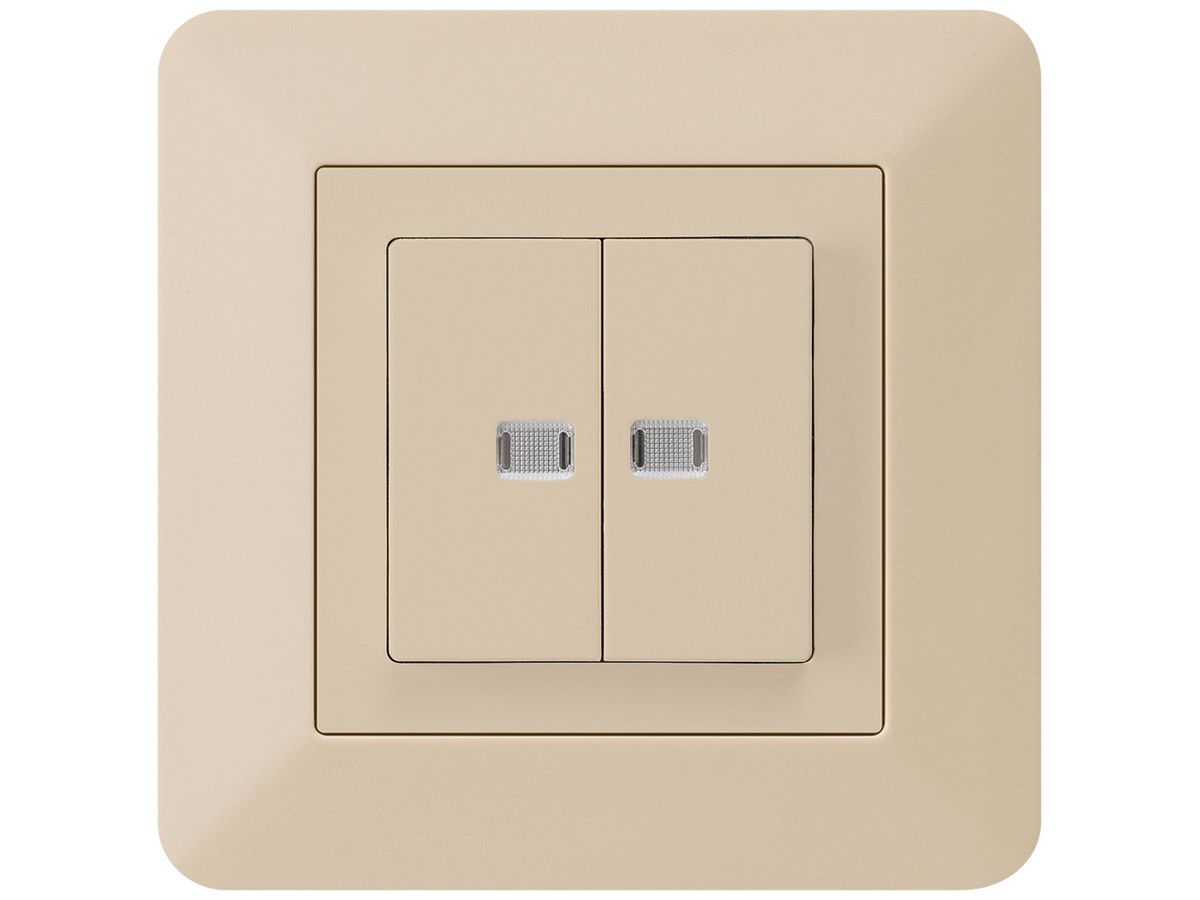 UP-Leuchtdruckschalter kallysto.trend 1/3+3/1 mit 2 Linsen beige