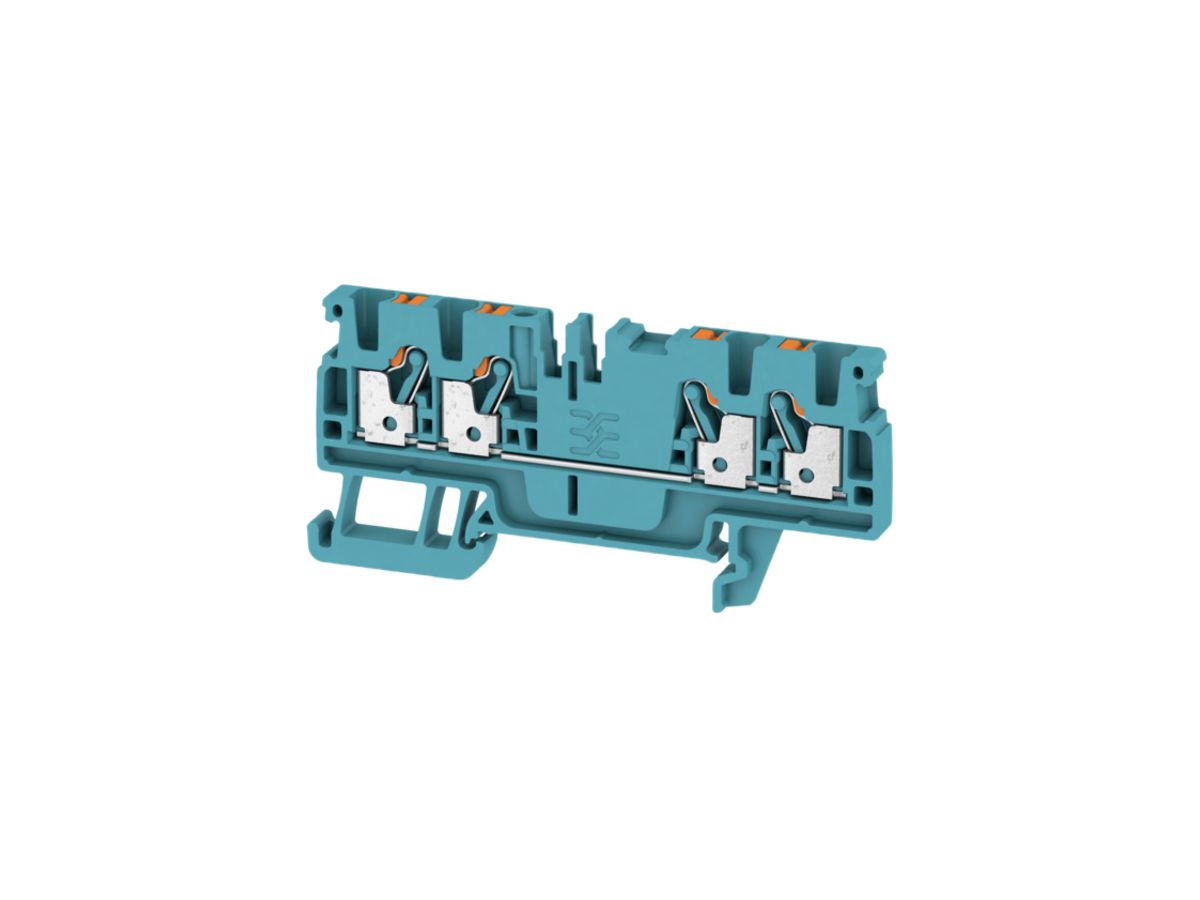 Durchgangs-Reihenklemme Weidmüller A4C PUSH IN 2.5mm² 4 Anschlüsse TS35 blau
