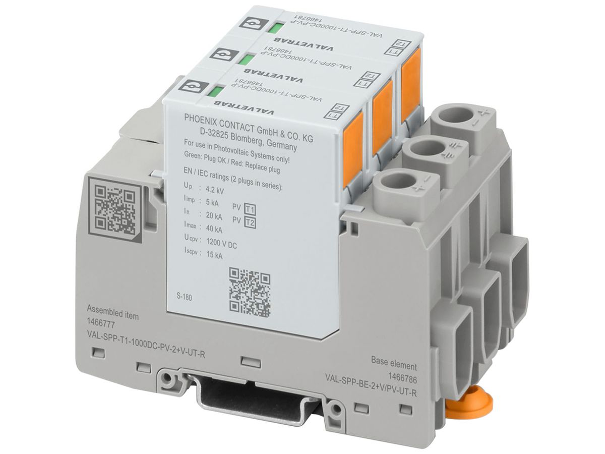 PV-Kombiableiter PX VAL-SPP-T1-1000DC-PV-2+V-UT-R DC 3L 1200V 3TE