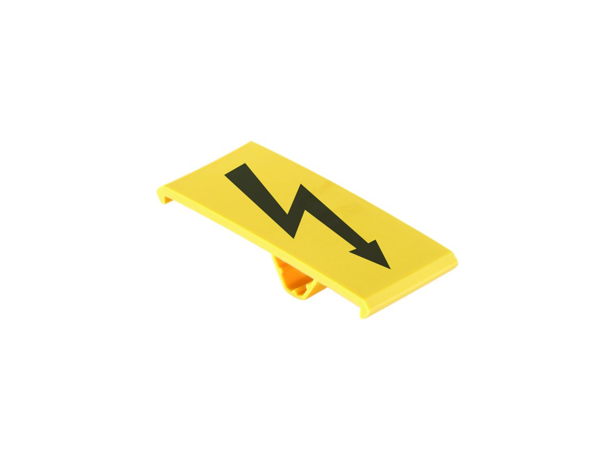 Klemmenmarkierung Weidmüller WAD 27 M. BL. 64×27mm Symbole senkrecht PA66 gelb